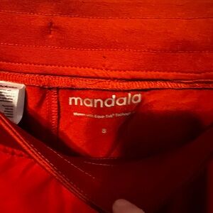 Mandala Women's burnt orange jogger and scrub top